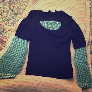 Black sweater with teal details